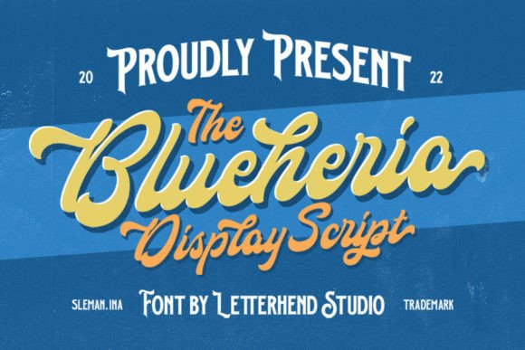 Blueheria: A Bold Script for Vintage Vibes and Modern Branding