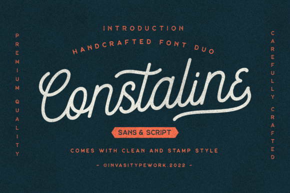 Constaline Font: Vintage Script & Sans Serif for Small Business Branding