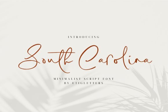 South Carolina Font: Minimalist Script for Handmade Branding
